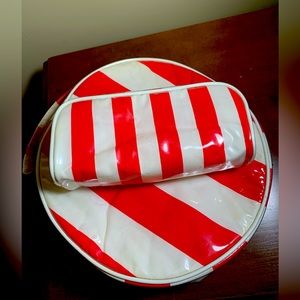 Vintage Estée Lauder makeup bag with additional smaller bag & full size mirror
